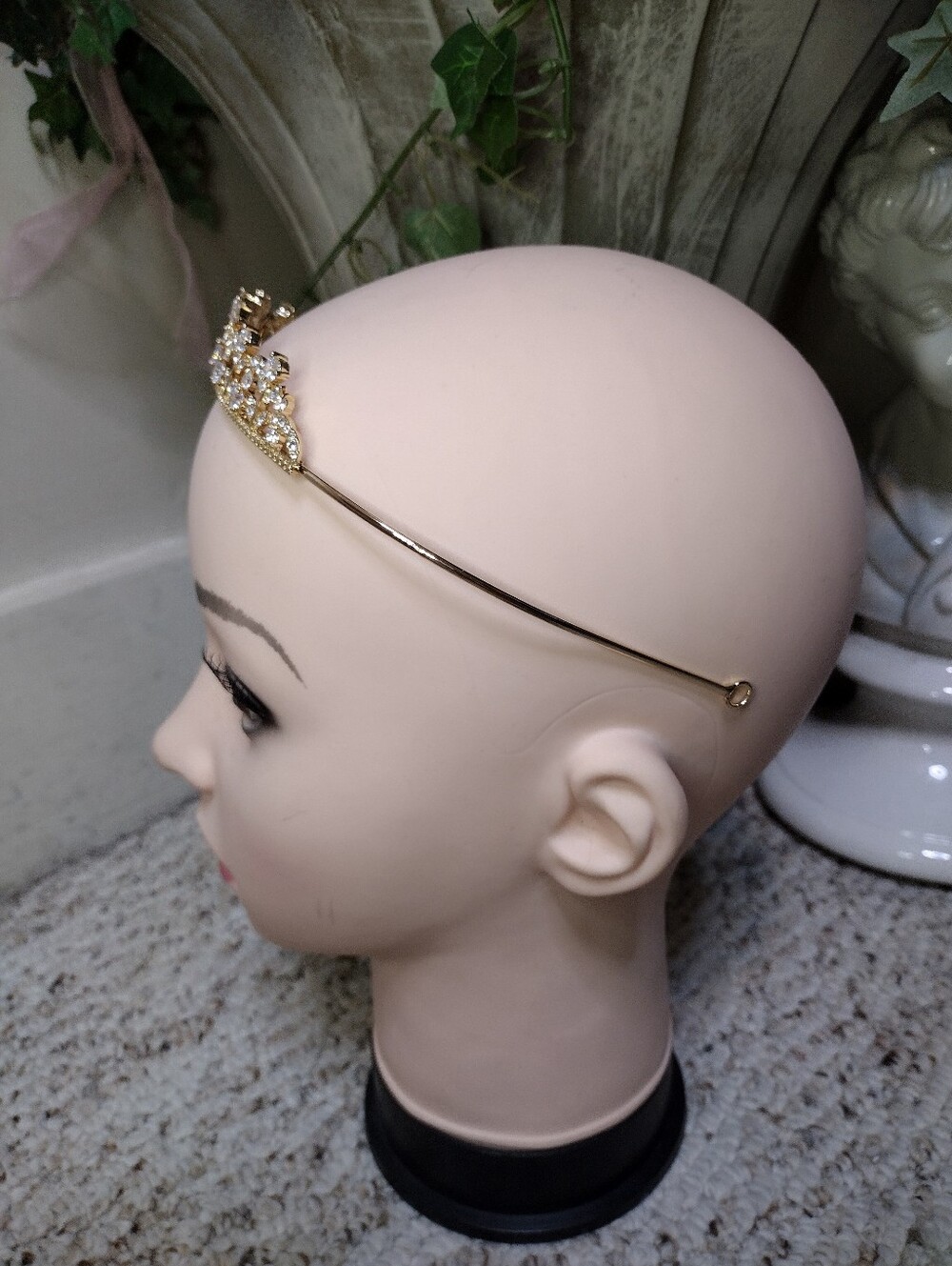 Believe By Brilliance Gold/Cubic Zirconia Wedding, Prom, Quinceanera Hair Tiara - Picture 3 of 9